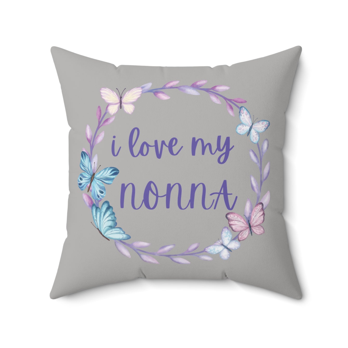 Butterfly Love Nonna Pillow | Decorative Throw Cushion for Grandma, Gift for Mother's Day, Cozy Living Room Decor
