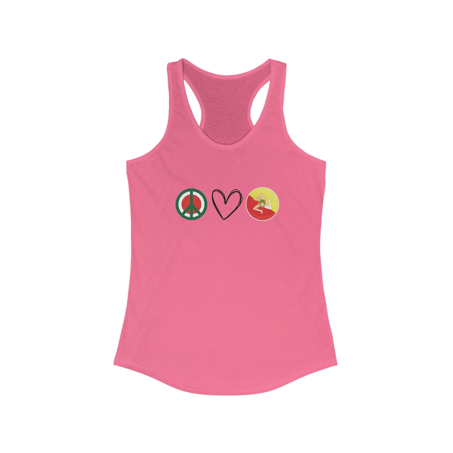Sicily Lover Racerback Tank Top, Summertime Tank top for Women