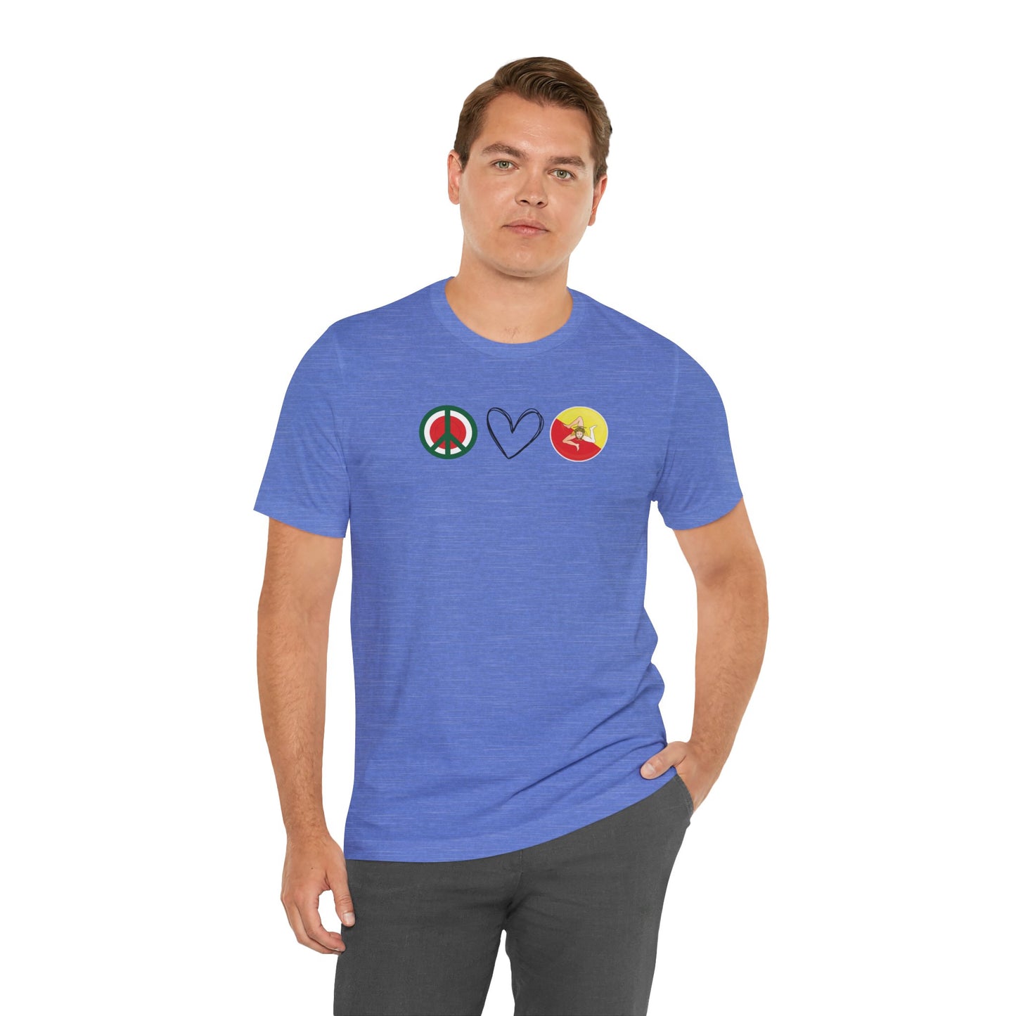 PEACE LOVE SICILY Adult Tshirt Sicilian Inspired
