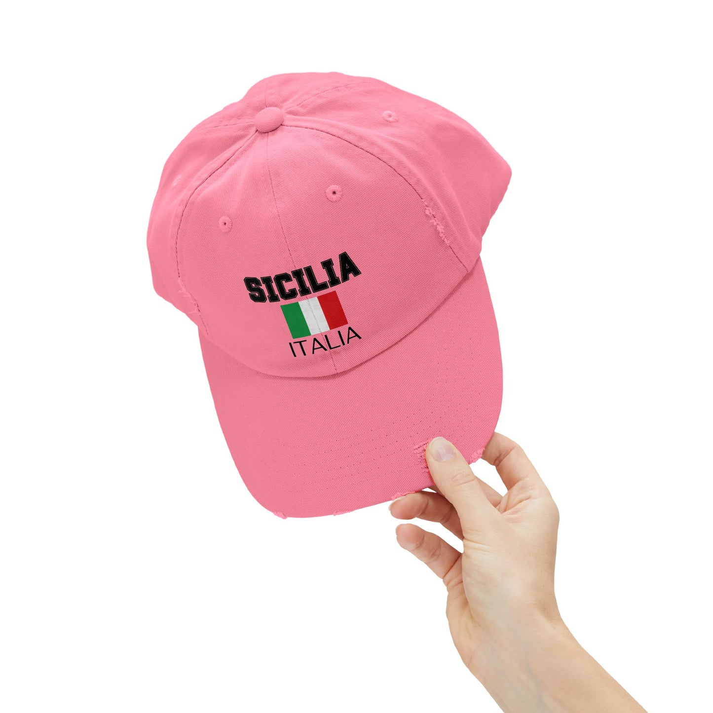 Unisex Distressed Cap - Sicilia Italia