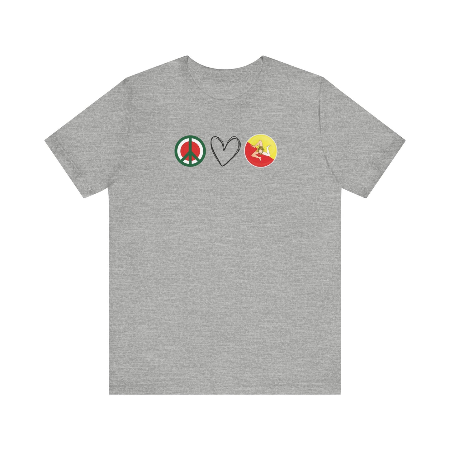 PEACE LOVE SICILY Adult Tshirt Sicilian Inspired
