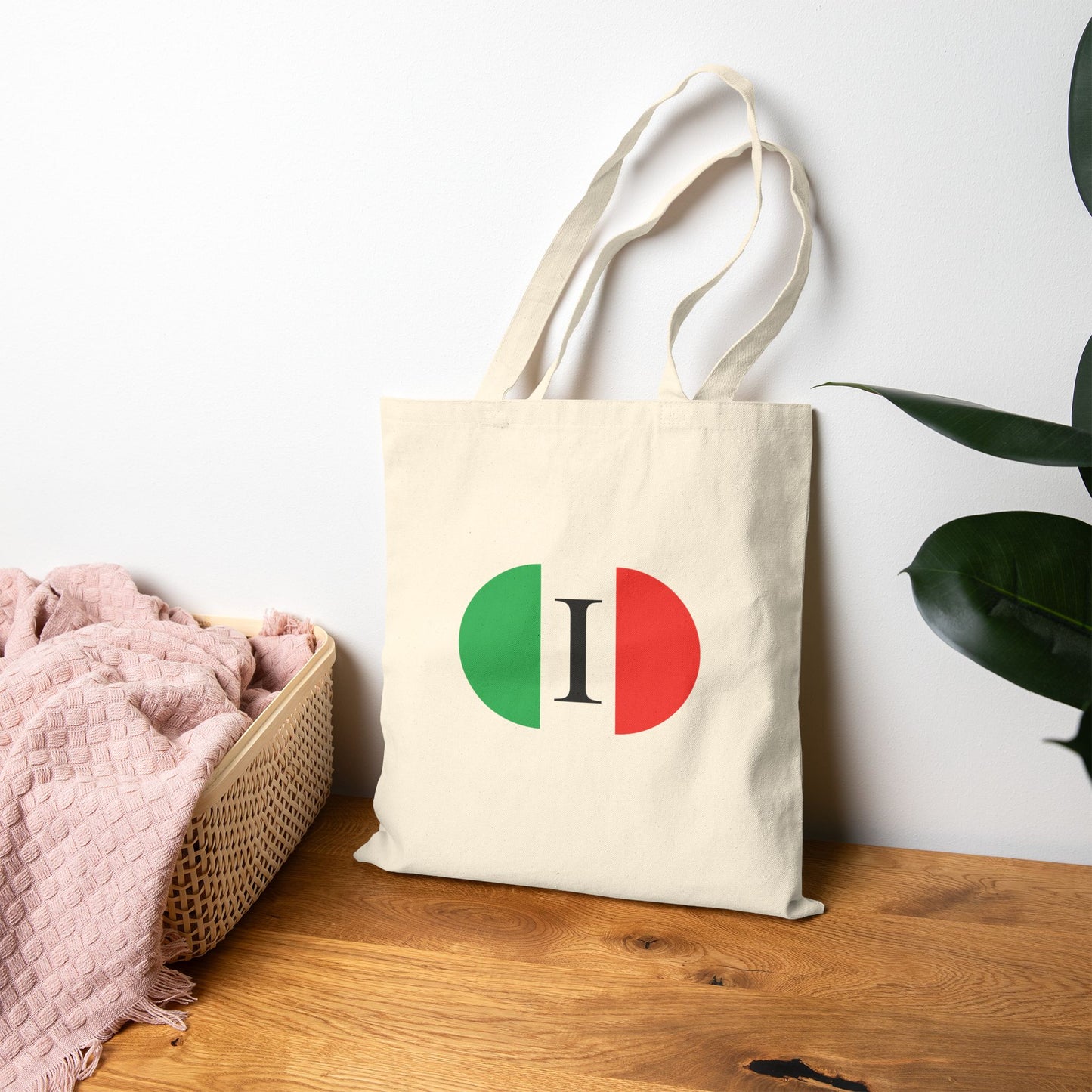 Italian Pride Cotton Canvas Tote Bag, Eco-Friendly Shopping Bag, Travel Tote, Gift for Italians, Reusable Grocery Bag