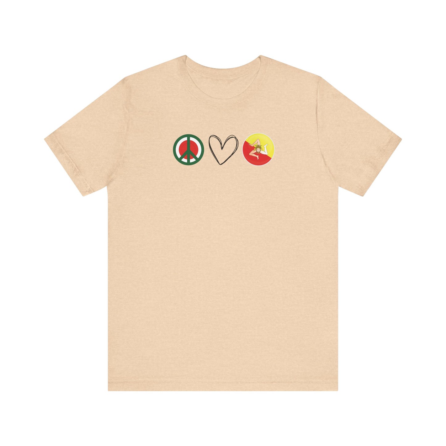 PEACE LOVE SICILY Adult Tshirt Sicilian Inspired