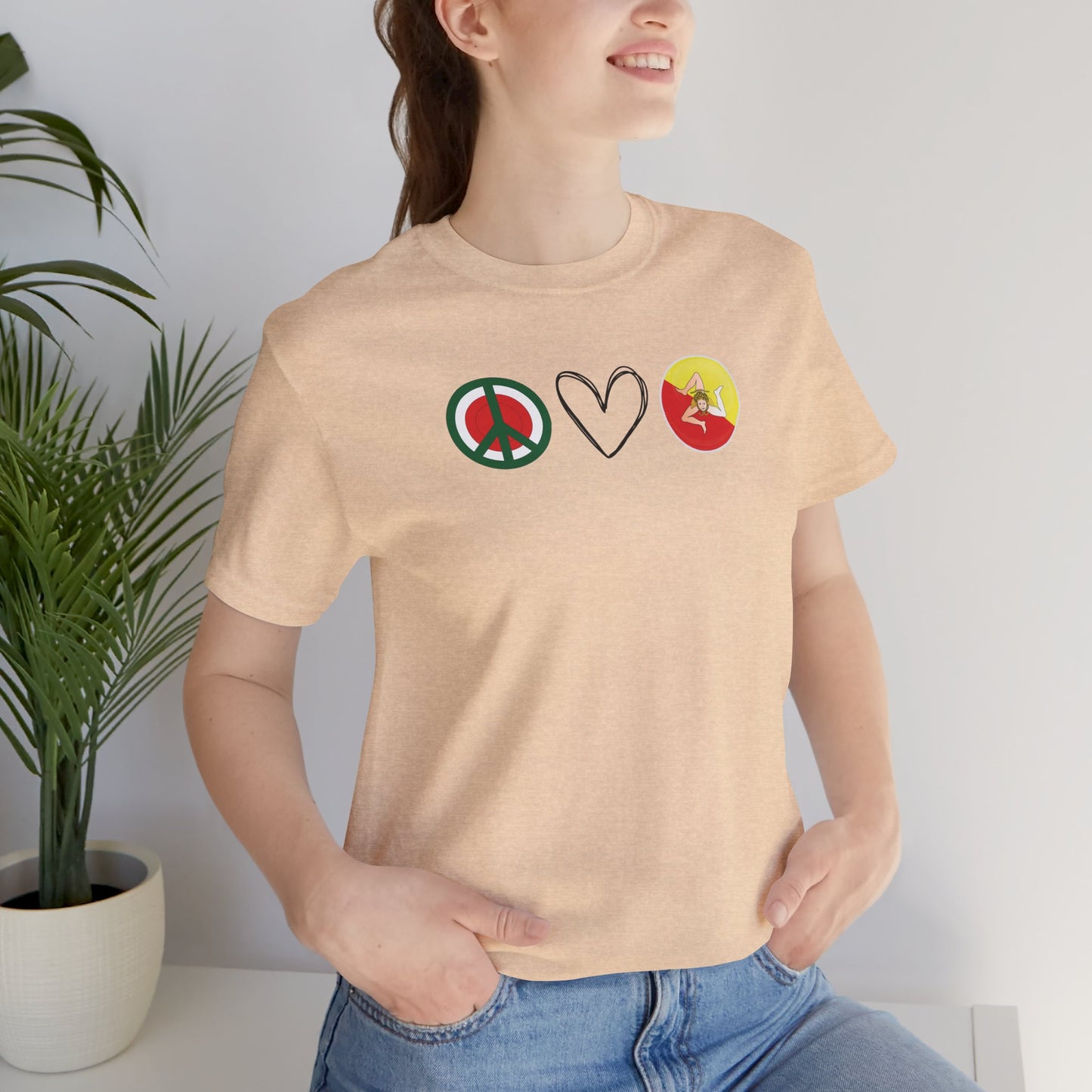 PEACE LOVE SICILY Adult Tshirt Sicilian Inspired