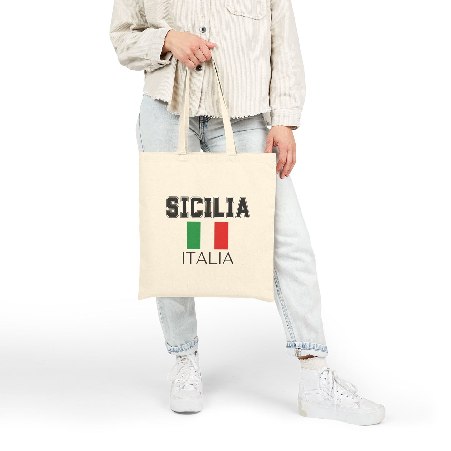 Sicilian Pride Canvas Tote, Eco-Friendly Tote Bag, Shopping Bag, Travel Companion, Gift for Italy Lovers