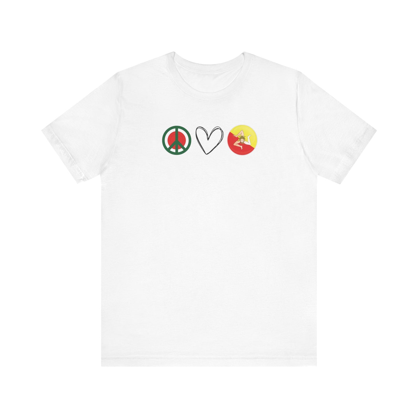 PEACE LOVE SICILY Adult Tshirt Sicilian Inspired