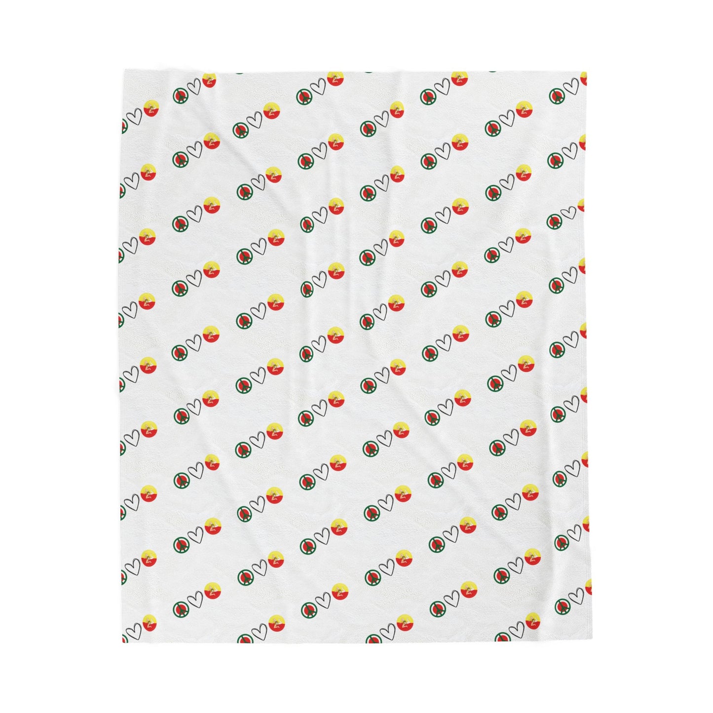 Peace Love Sicily plush blanket, Velveteen blanket, Living room accessory, Soft blanket