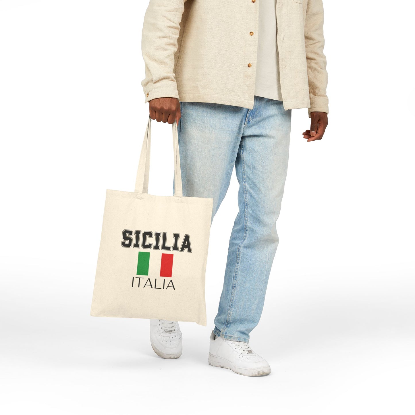 Sicilian Pride Canvas Tote, Eco-Friendly Tote Bag, Shopping Bag, Travel Companion, Gift for Italy Lovers