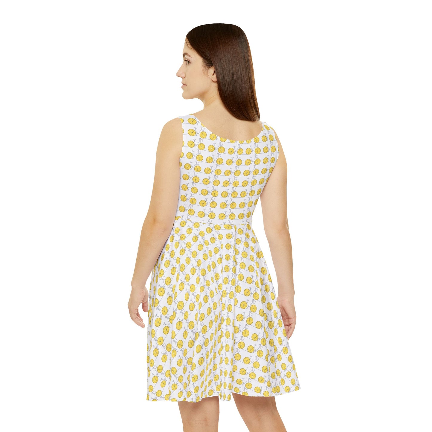 Lemon Print Womens Skater Dress - Bright and Cheerful Summer Fashion