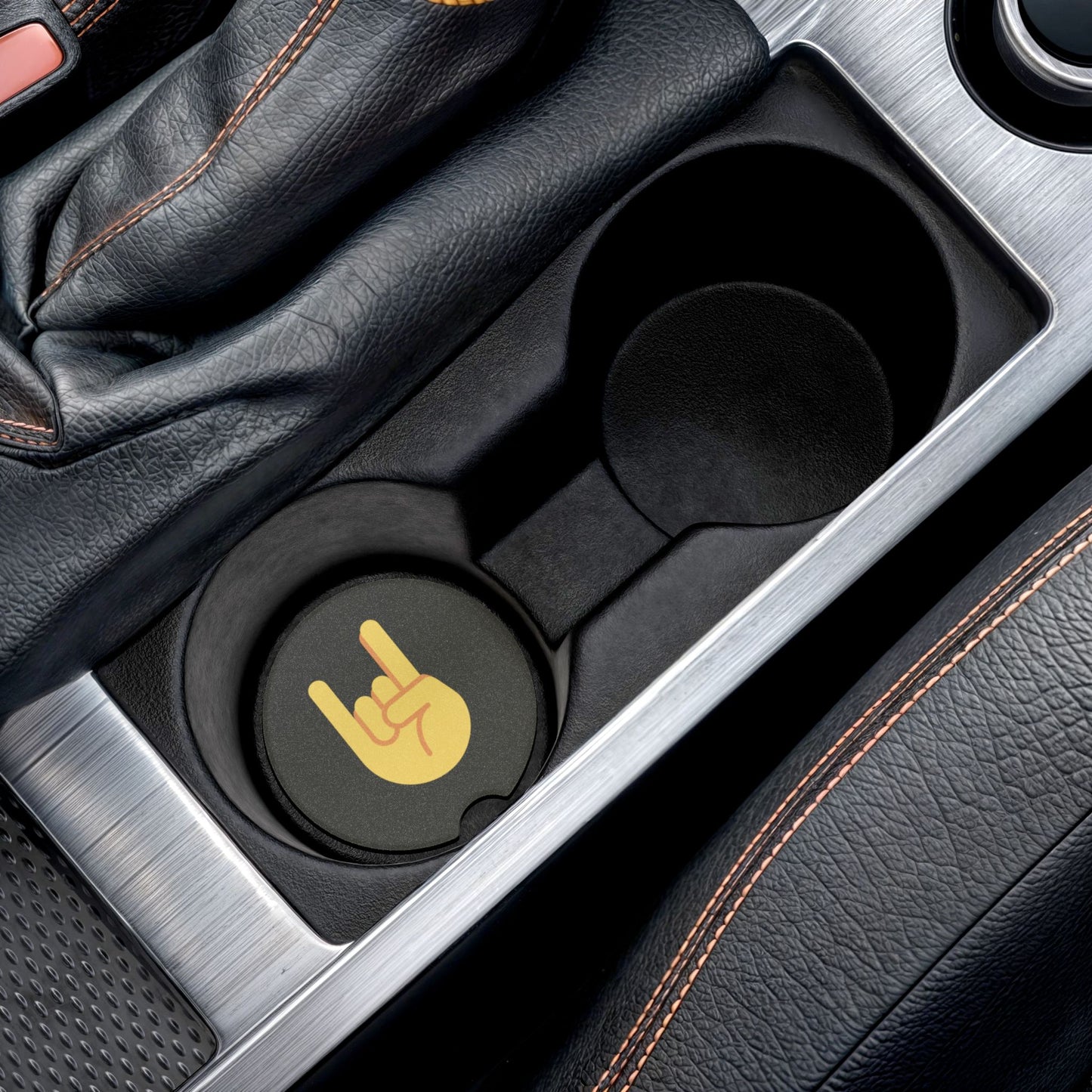 Italian Hand Horn Sign, Car Cup Holder Coaster, Soapstone Car Coaster