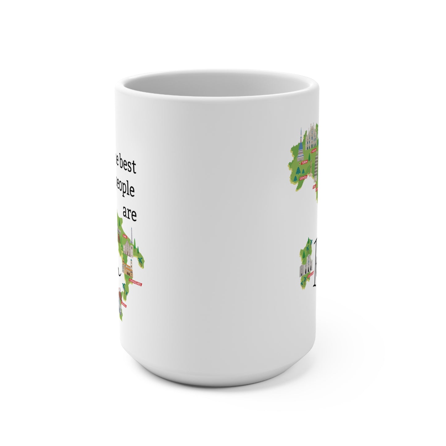 Italian Coffee Mug for Latte Lovers, 15 oz ceramic mug