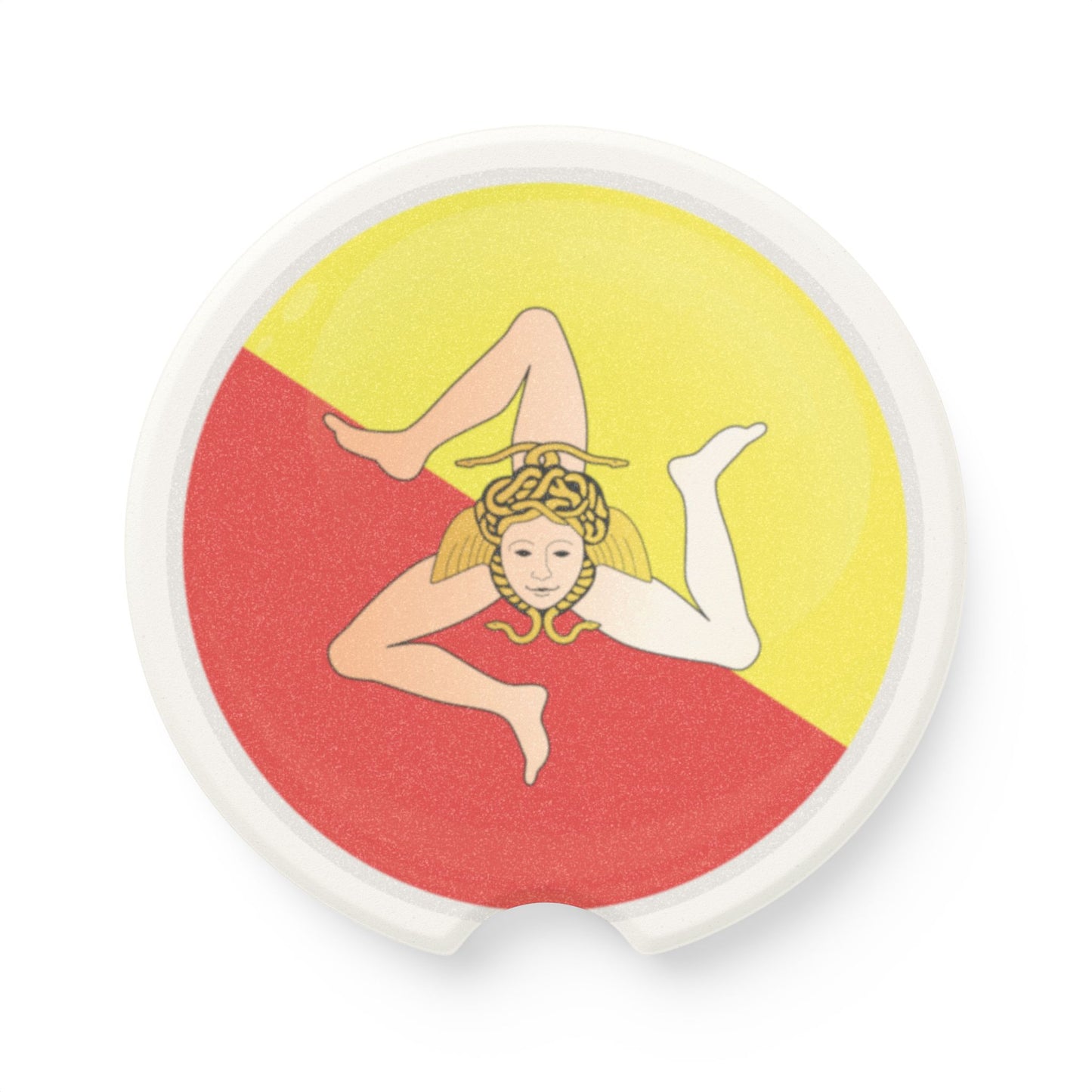 SICILY FLAG Soapstone Car Coaster, Car accessory must have, New Driver Gift