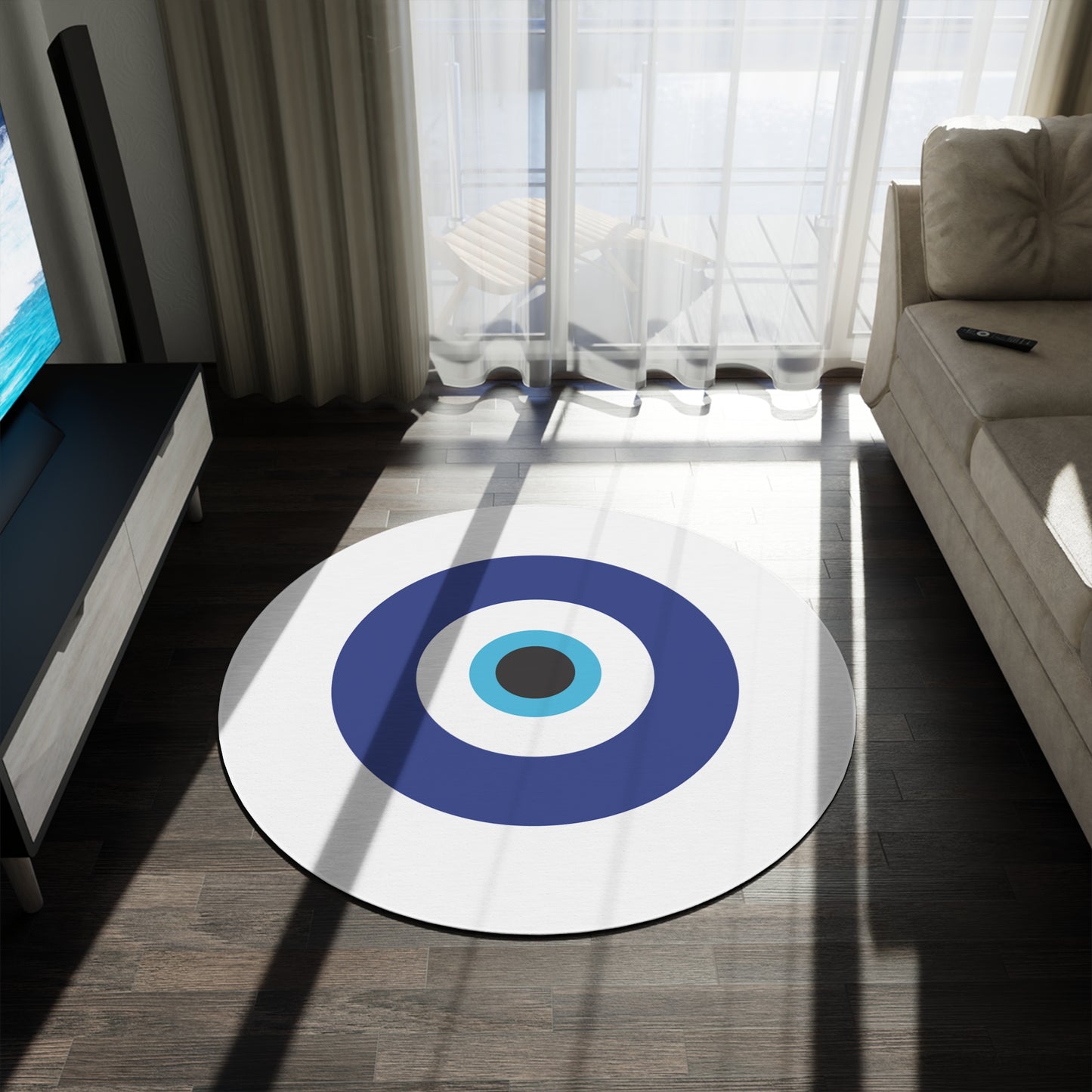 Modern Round Area Rug for Living Room, Boho Carpet, Home Decor, Area Mat, Soft Rug for Bedroom