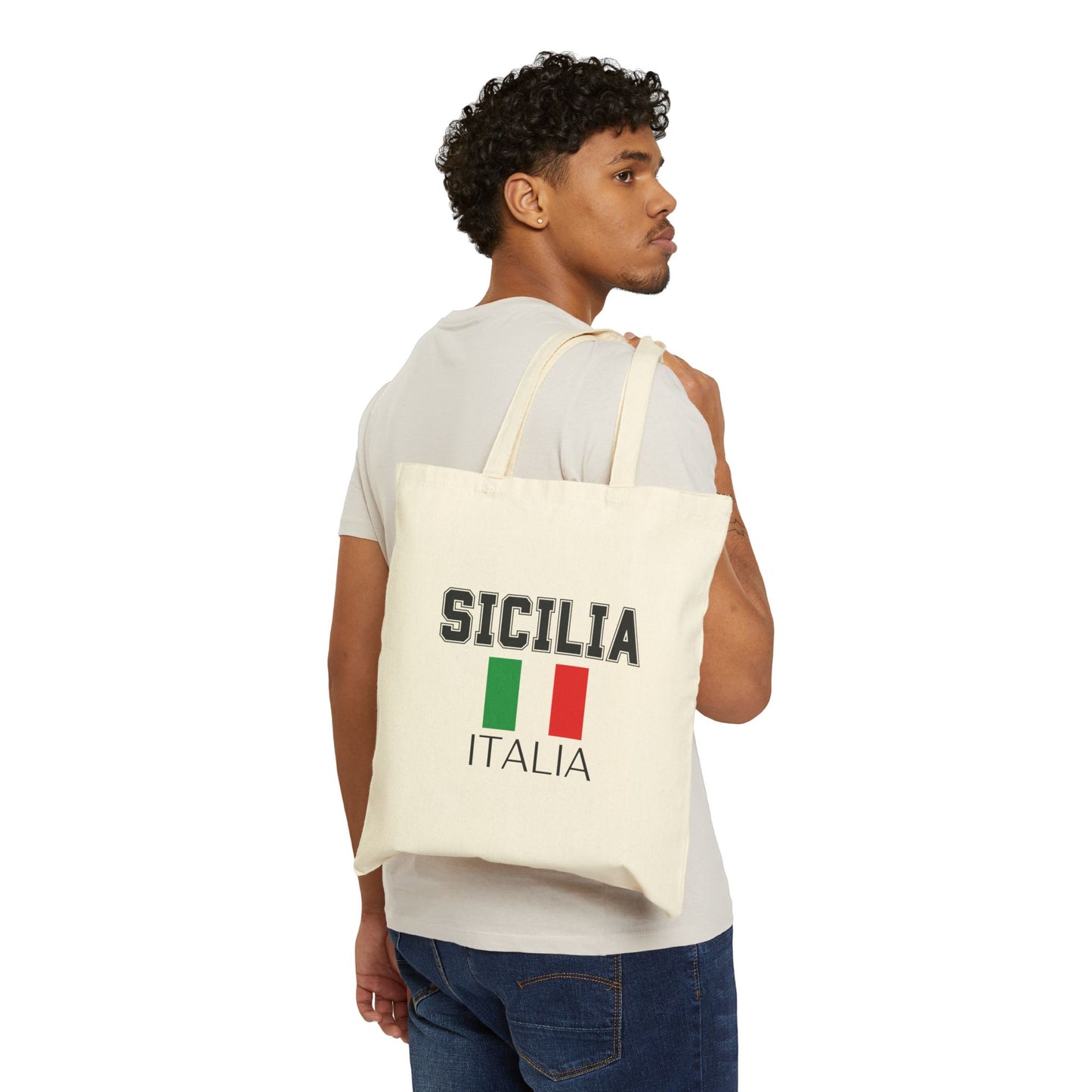 Sicilian Pride Canvas Tote, Eco-Friendly Tote Bag, Shopping Bag, Travel Companion, Gift for Italy Lovers