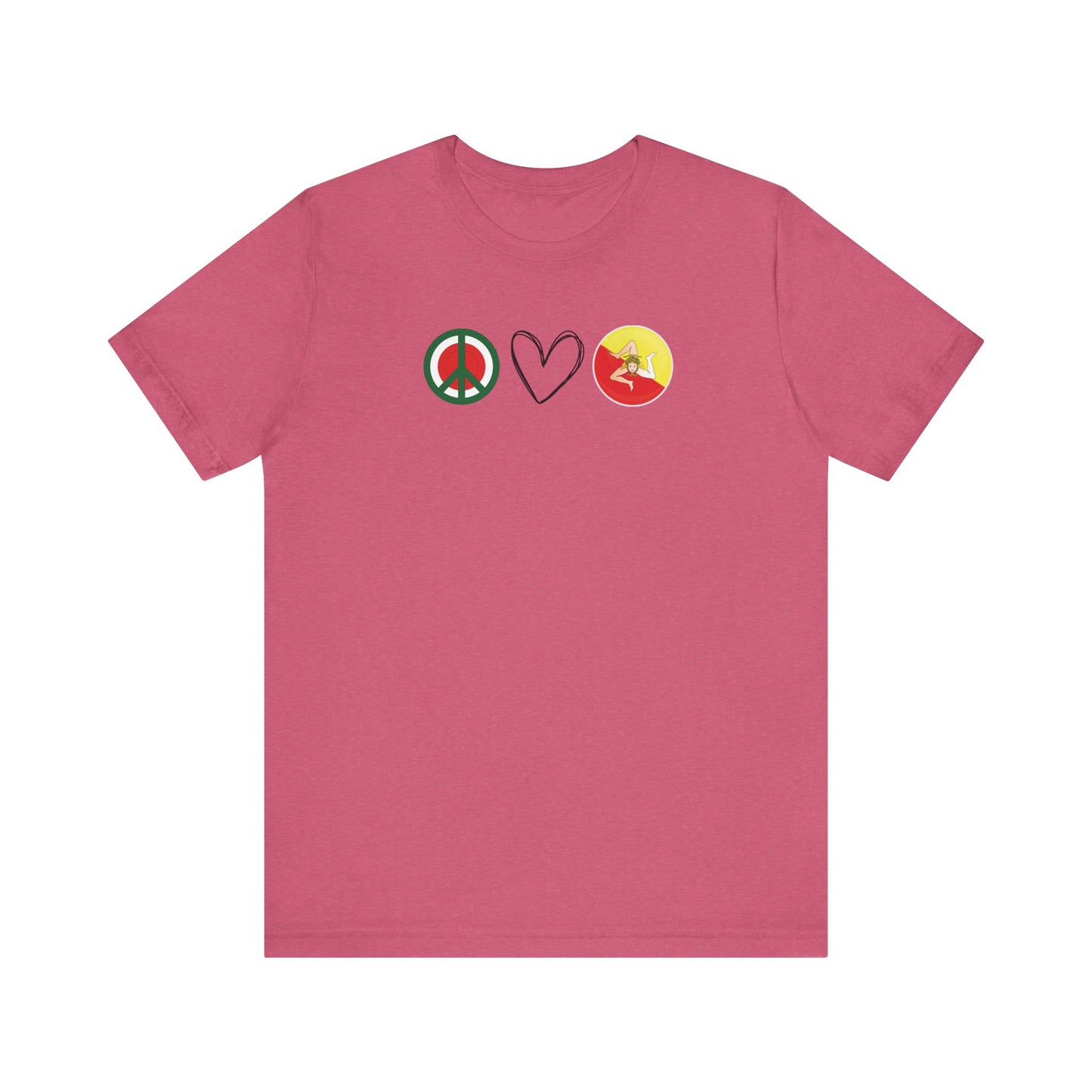 PEACE LOVE SICILY Adult Tshirt Sicilian Inspired
