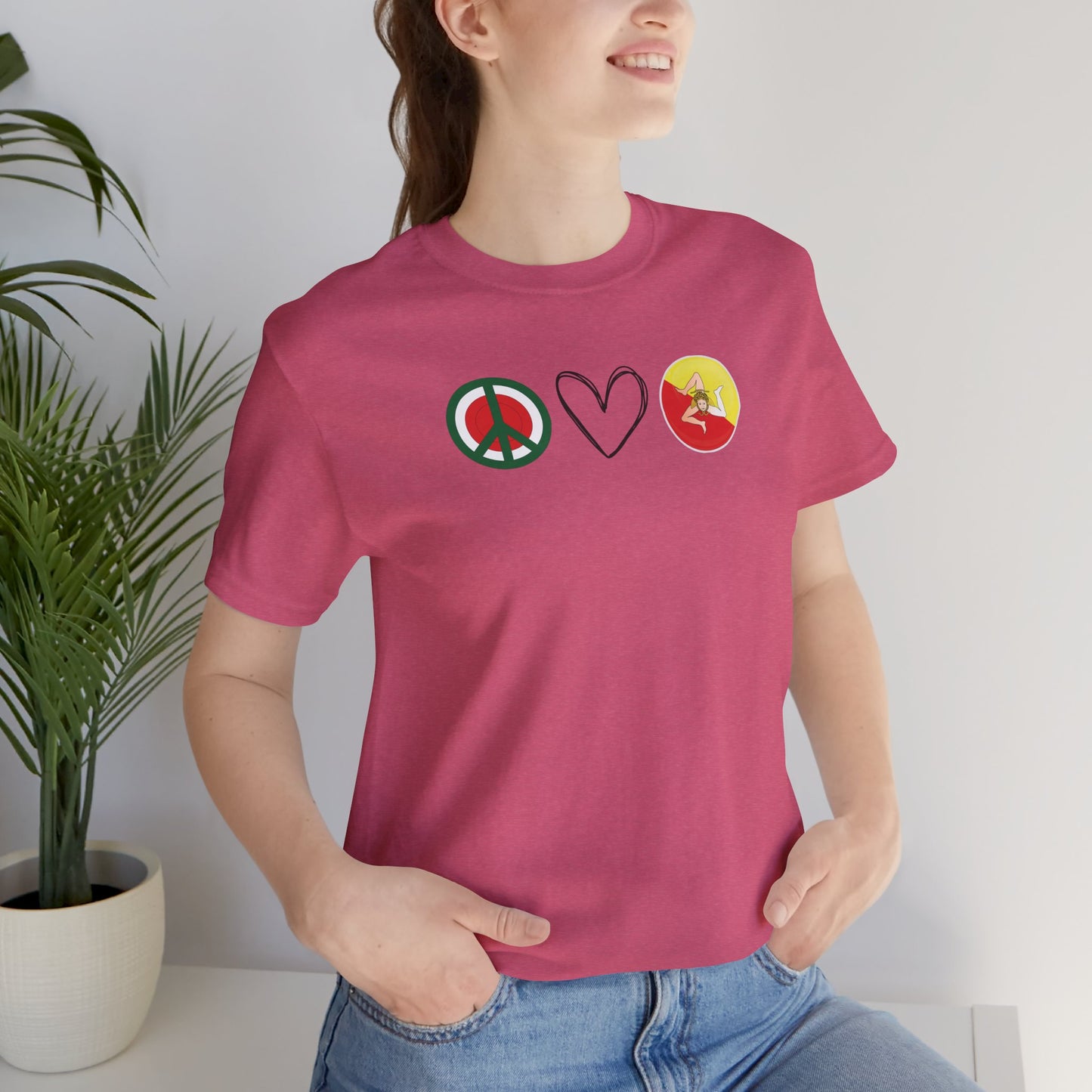 PEACE LOVE SICILY Adult Tshirt Sicilian Inspired
