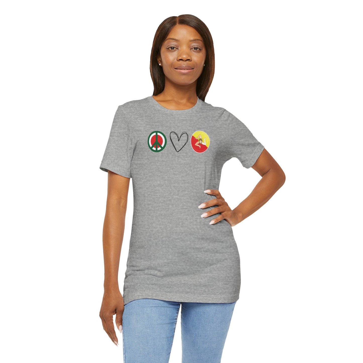 PEACE LOVE SICILY Adult Tshirt Sicilian Inspired