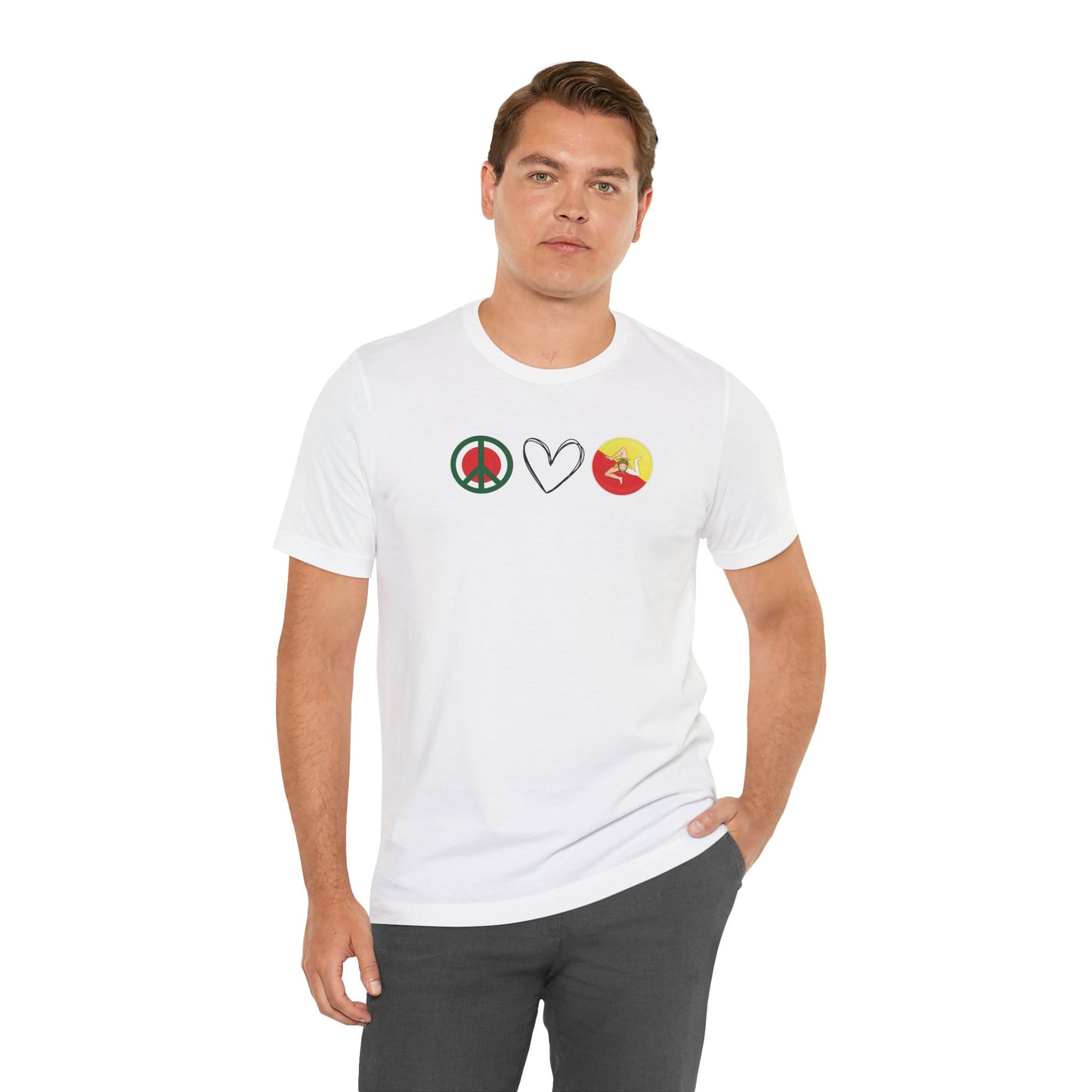 PEACE LOVE SICILY Adult Tshirt Sicilian Inspired
