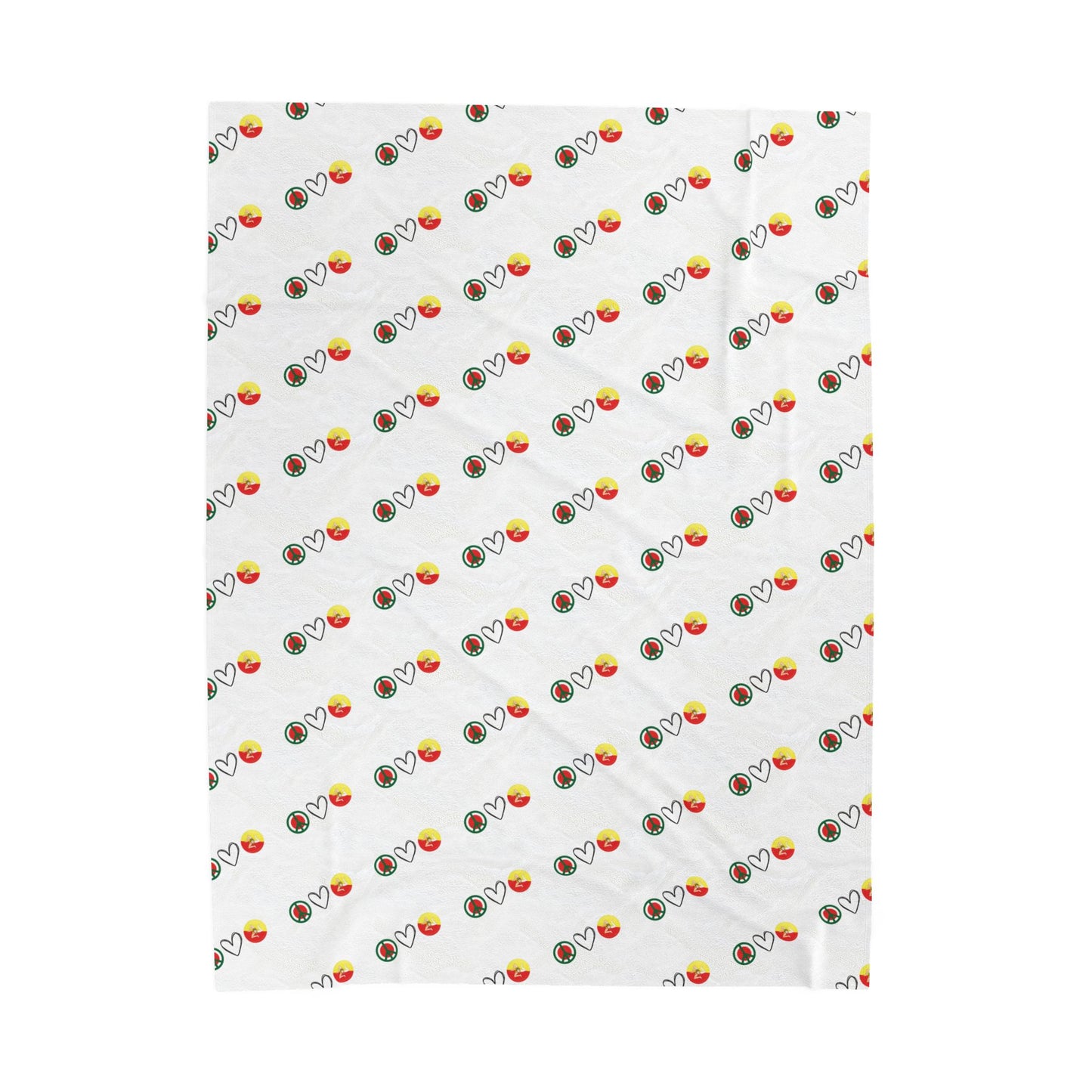 Peace Love Sicily plush blanket, Velveteen blanket, Living room accessory, Soft blanket