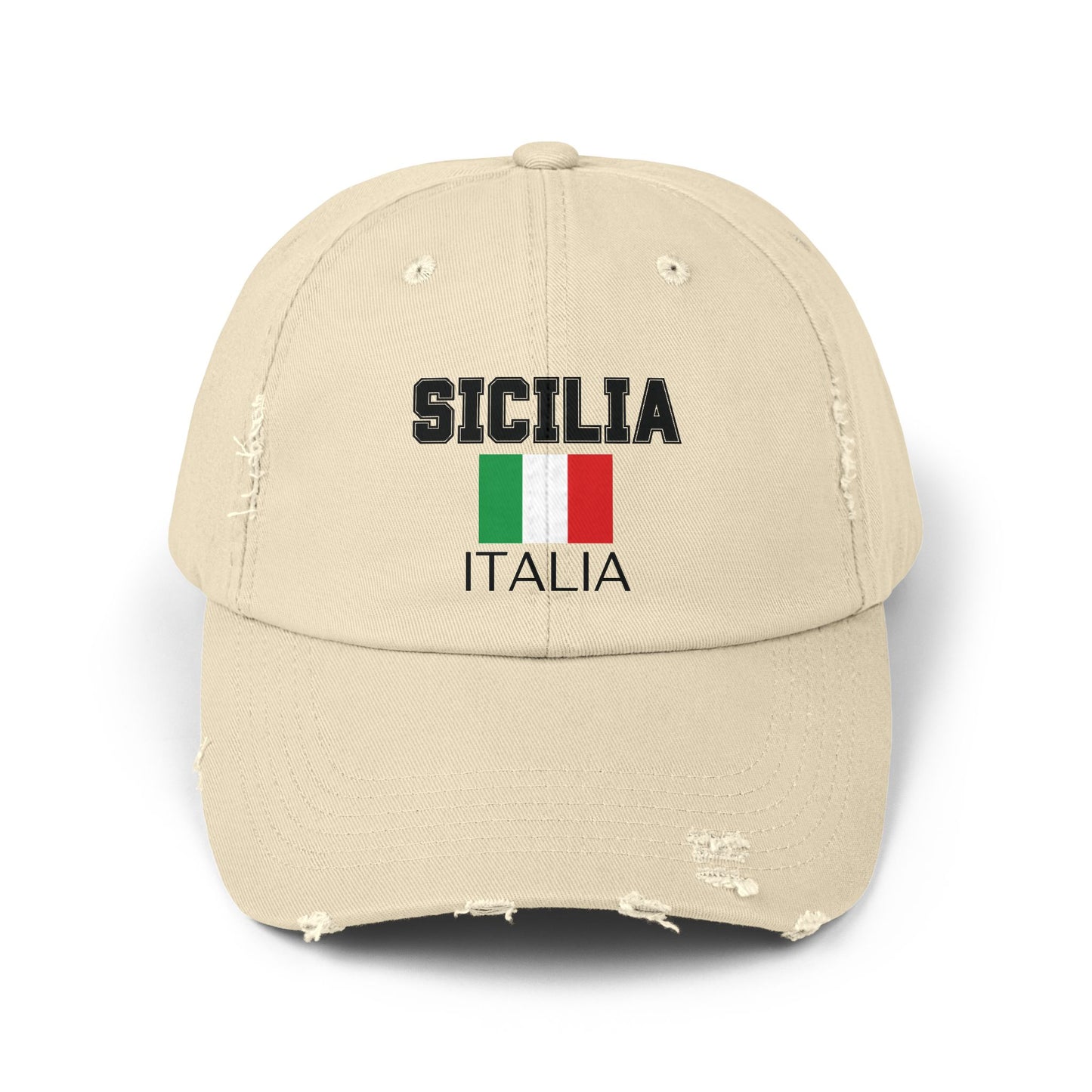 Unisex Distressed Cap - Sicilia Italia