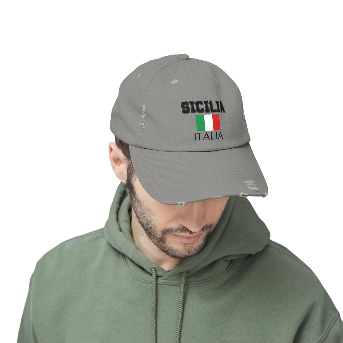 Unisex Distressed Cap - Sicilia Italia