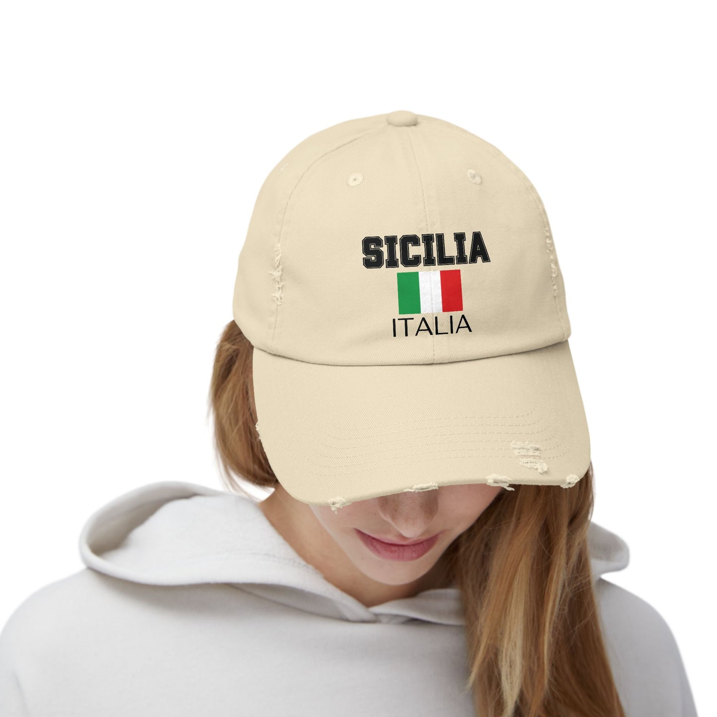 Unisex Distressed Cap - Sicilia Italia