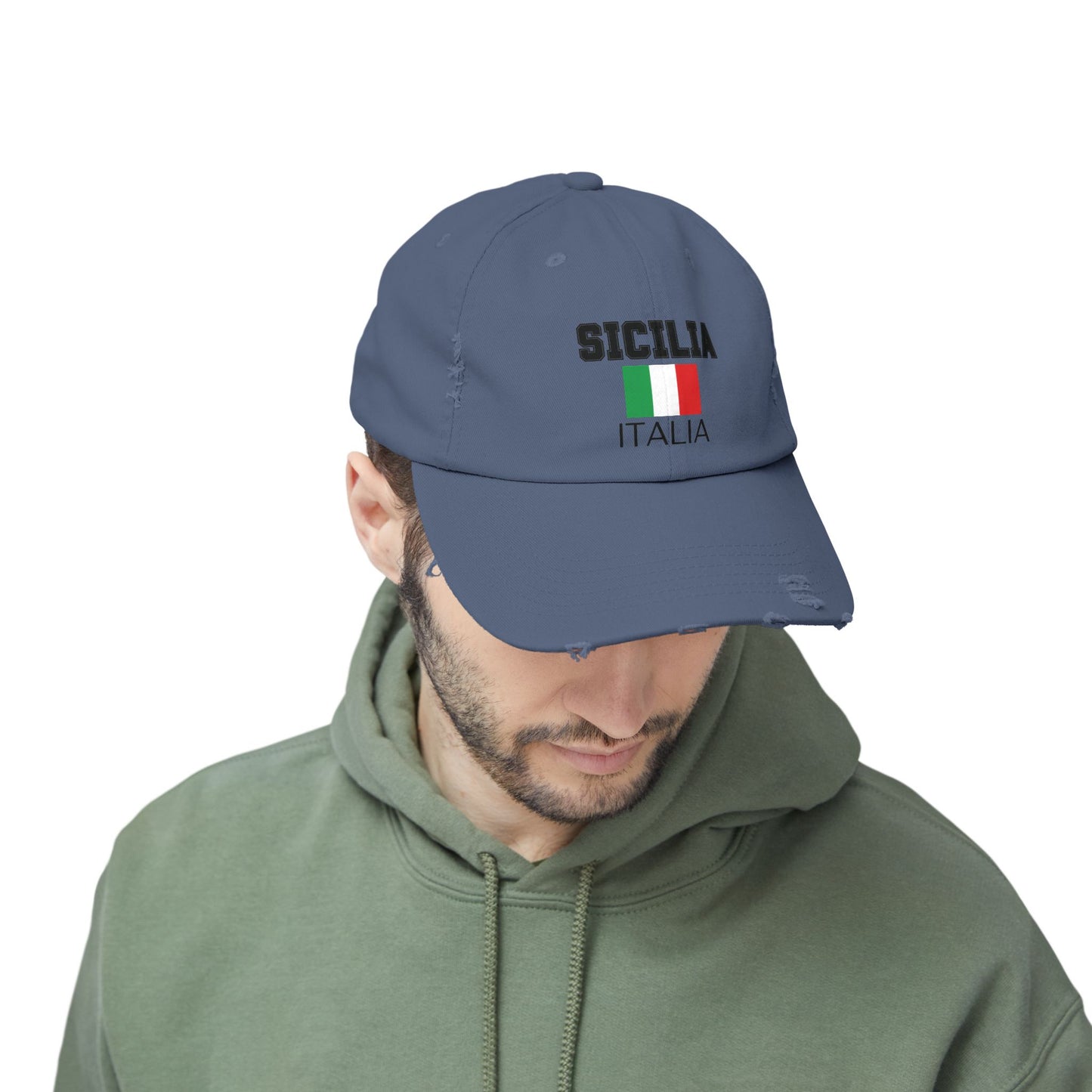 Unisex Distressed Cap - Sicilia Italia