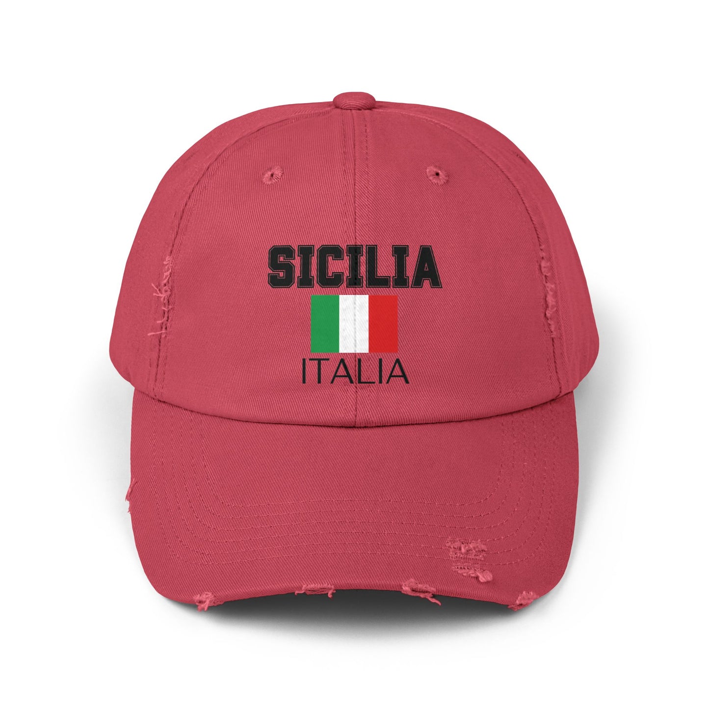 Unisex Distressed Cap - Sicilia Italia