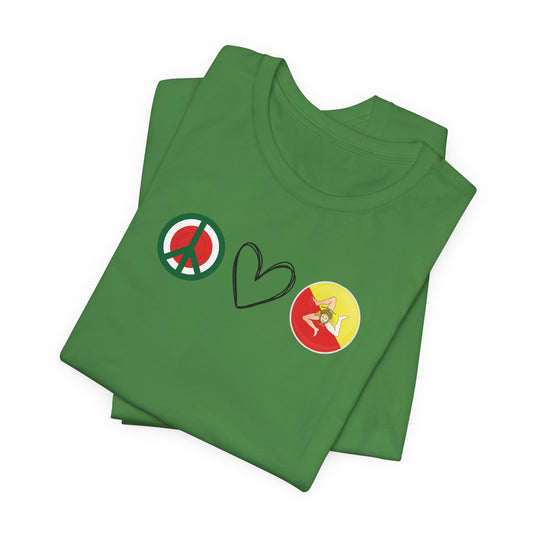 PEACE LOVE SICILY Adult Tshirt Sicilian Inspired