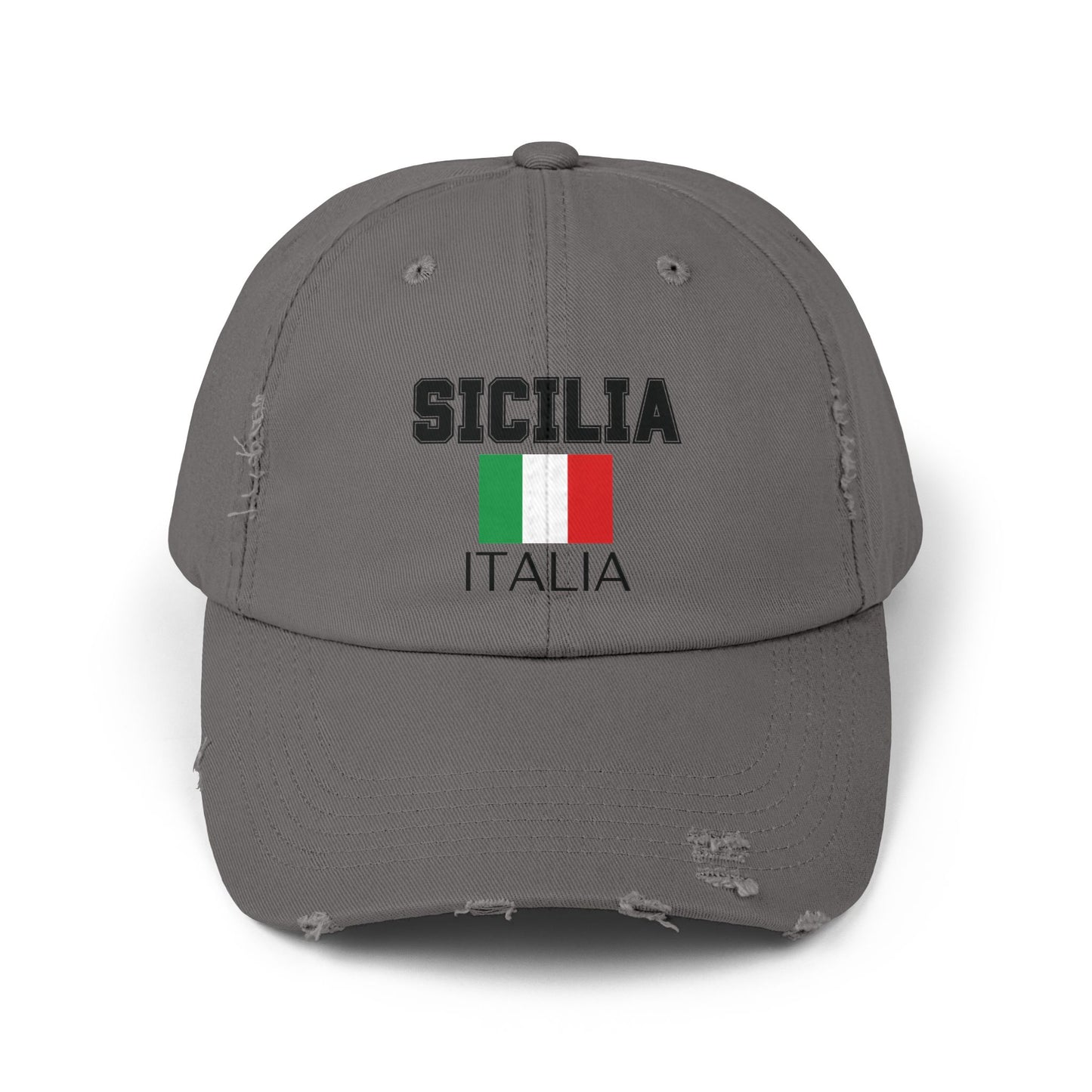 Unisex Distressed Cap - Sicilia Italia