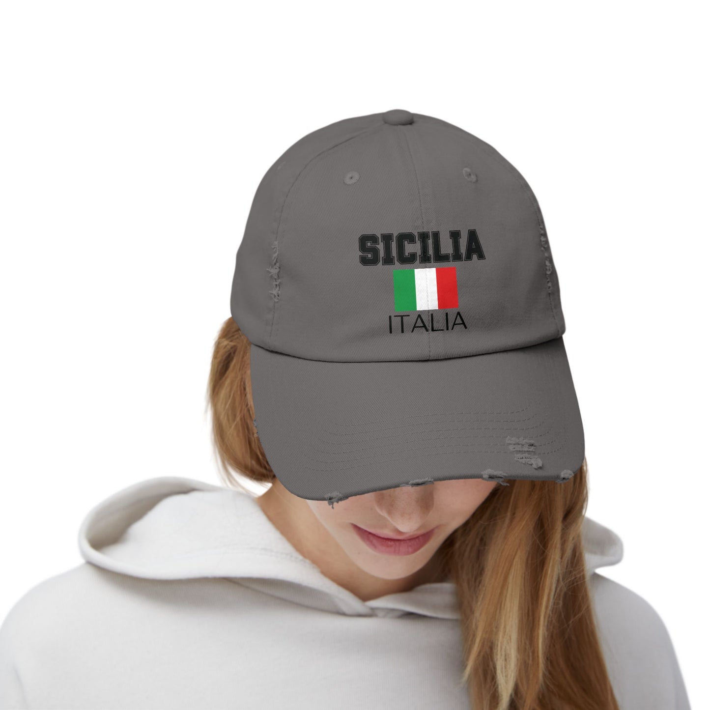 Unisex Distressed Cap - Sicilia Italia