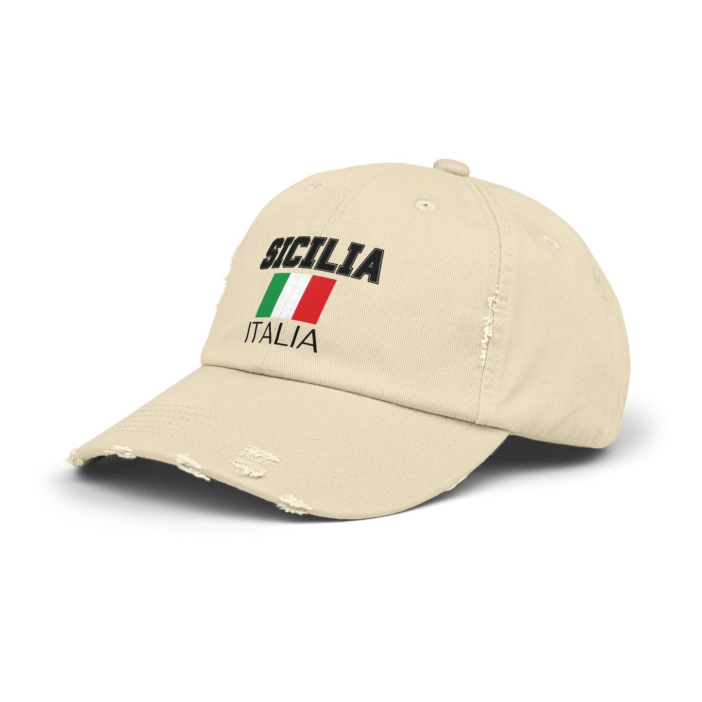 Unisex Distressed Cap - Sicilia Italia