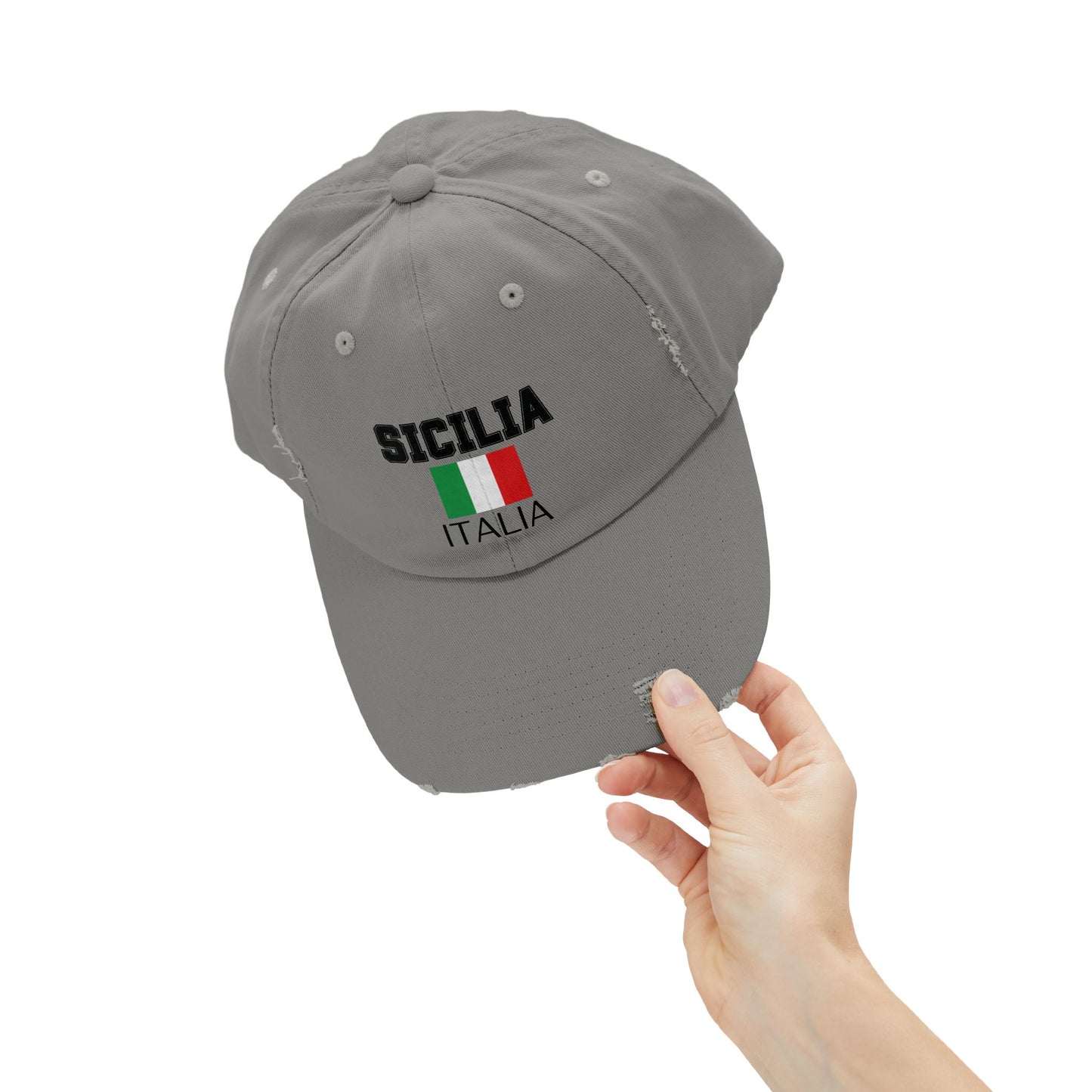 Unisex Distressed Cap - Sicilia Italia