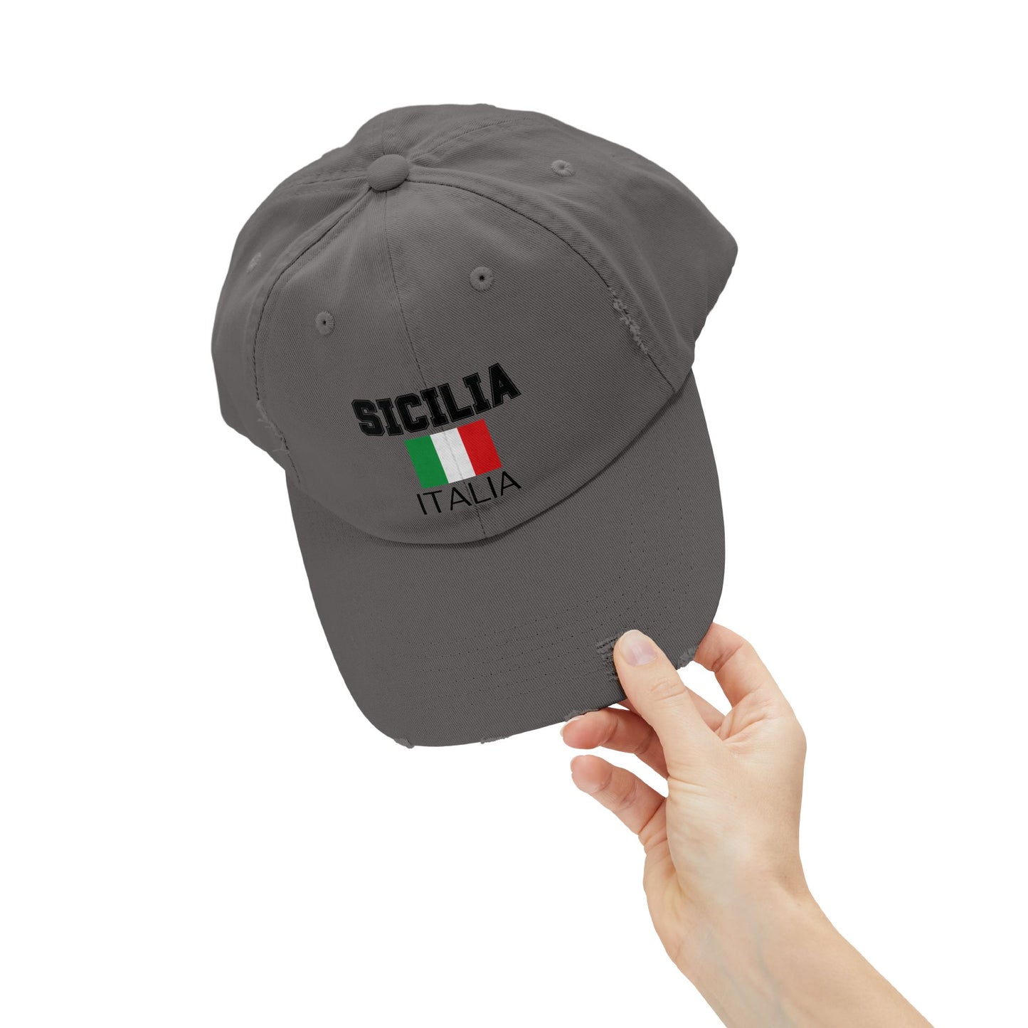 Unisex Distressed Cap - Sicilia Italia