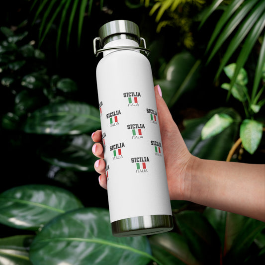 Sicilia Themed Insulated Bottle, Italian Pride, Travel Mug, Gift for Travelers, Eco-Friendly Water Bottle, Outdoor Adventure Gear