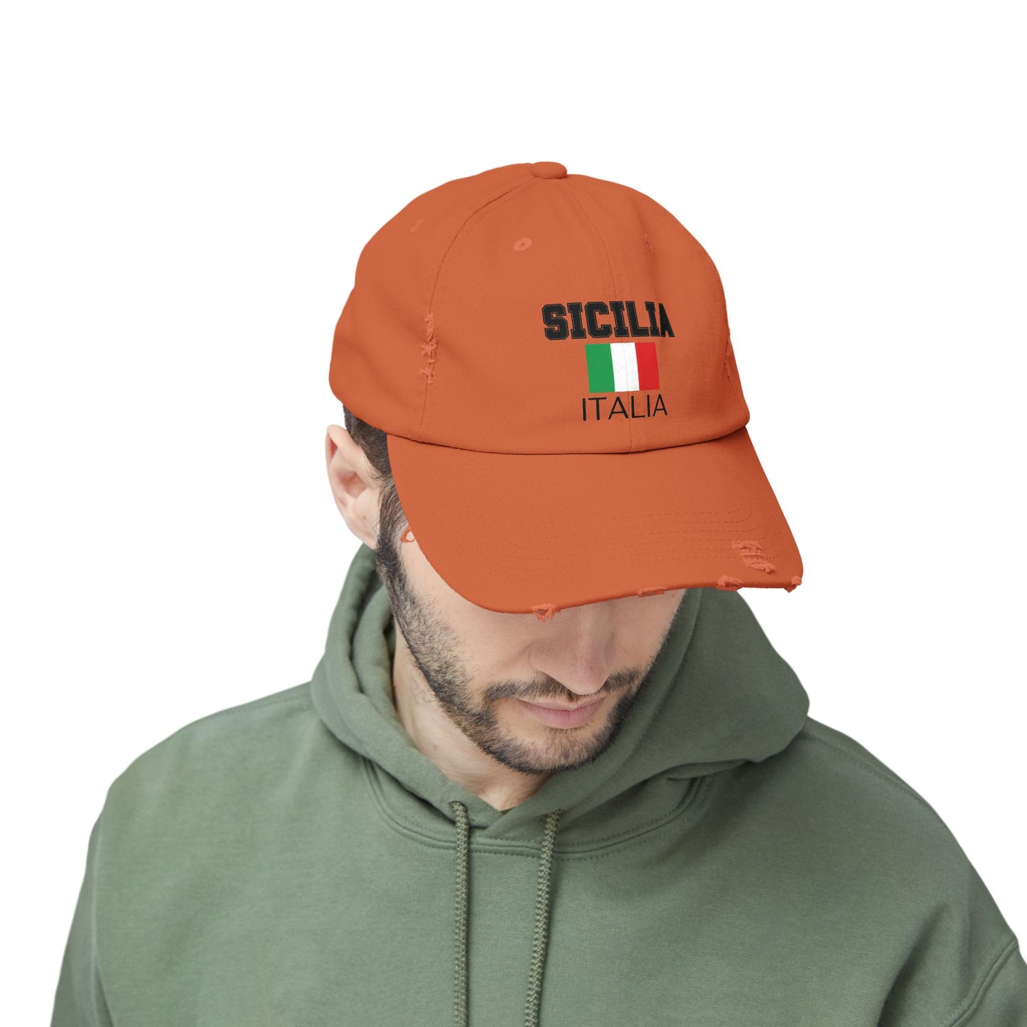 Unisex Distressed Cap - Sicilia Italia