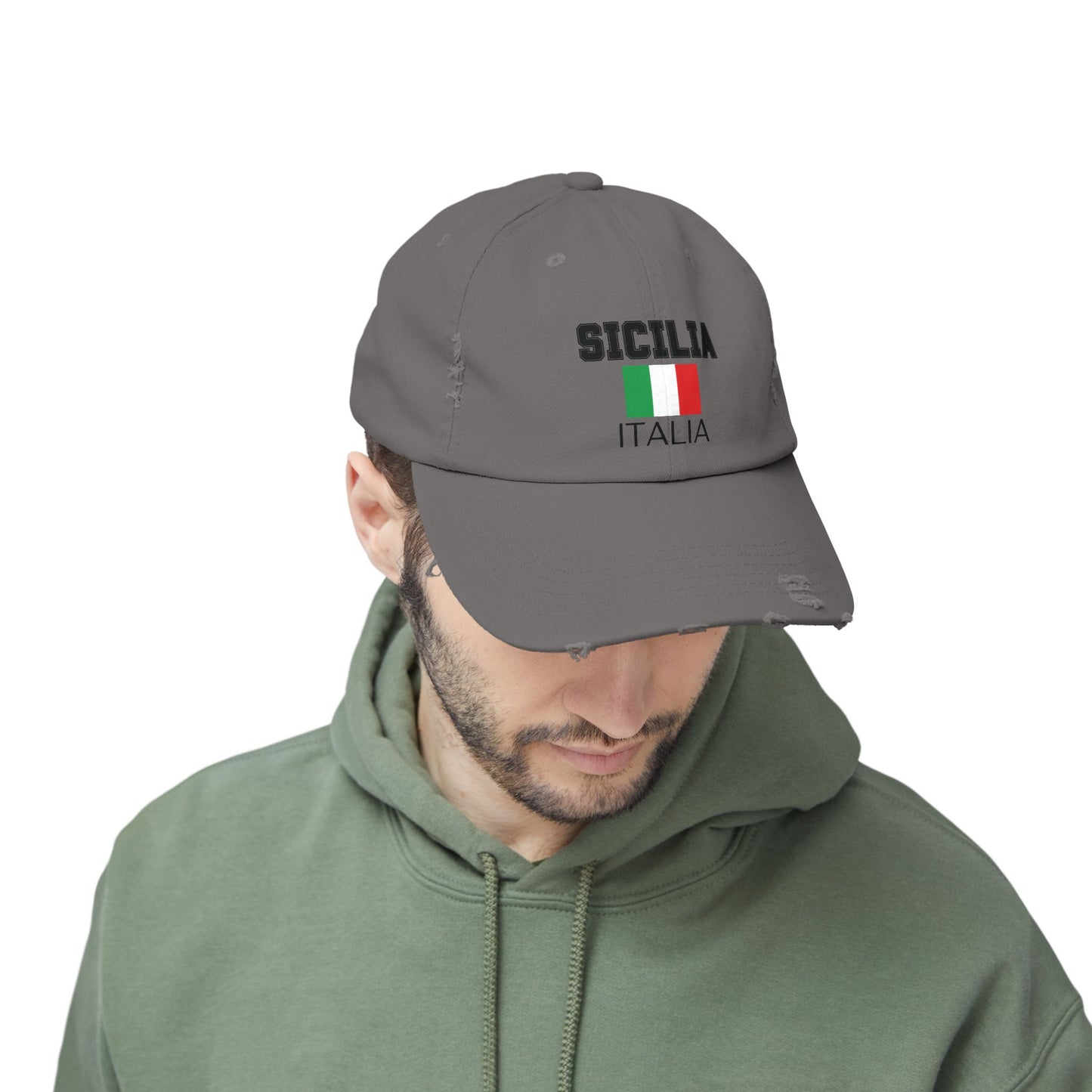 Unisex Distressed Cap - Sicilia Italia