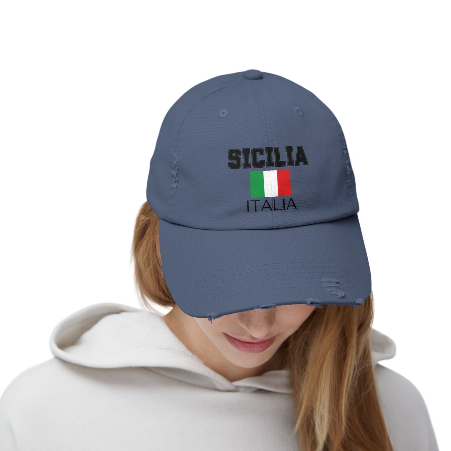 Unisex Distressed Cap - Sicilia Italia