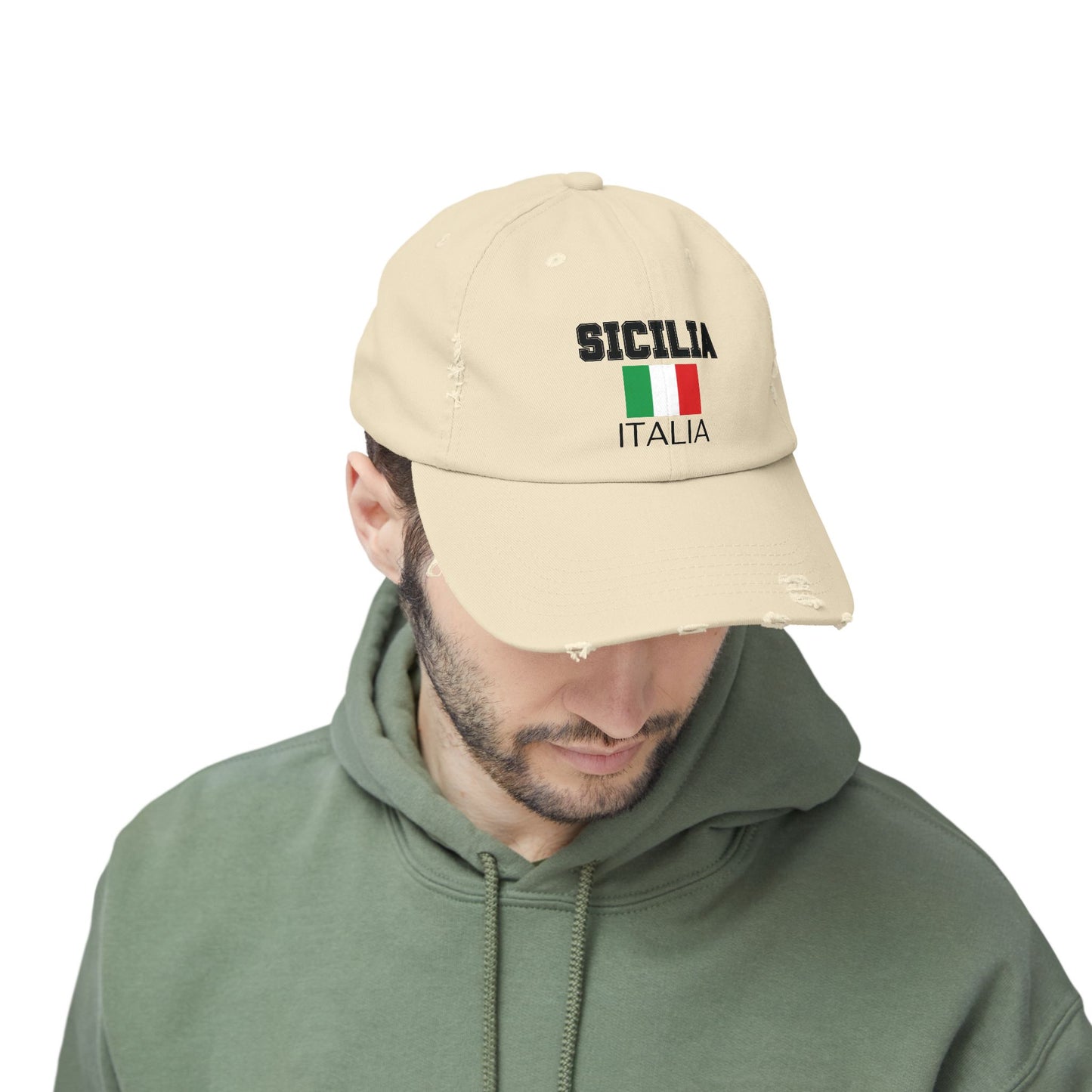 Unisex Distressed Cap - Sicilia Italia