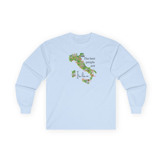 Italian Heritage Tee Shirt Long Sleeve, Best people are Italian