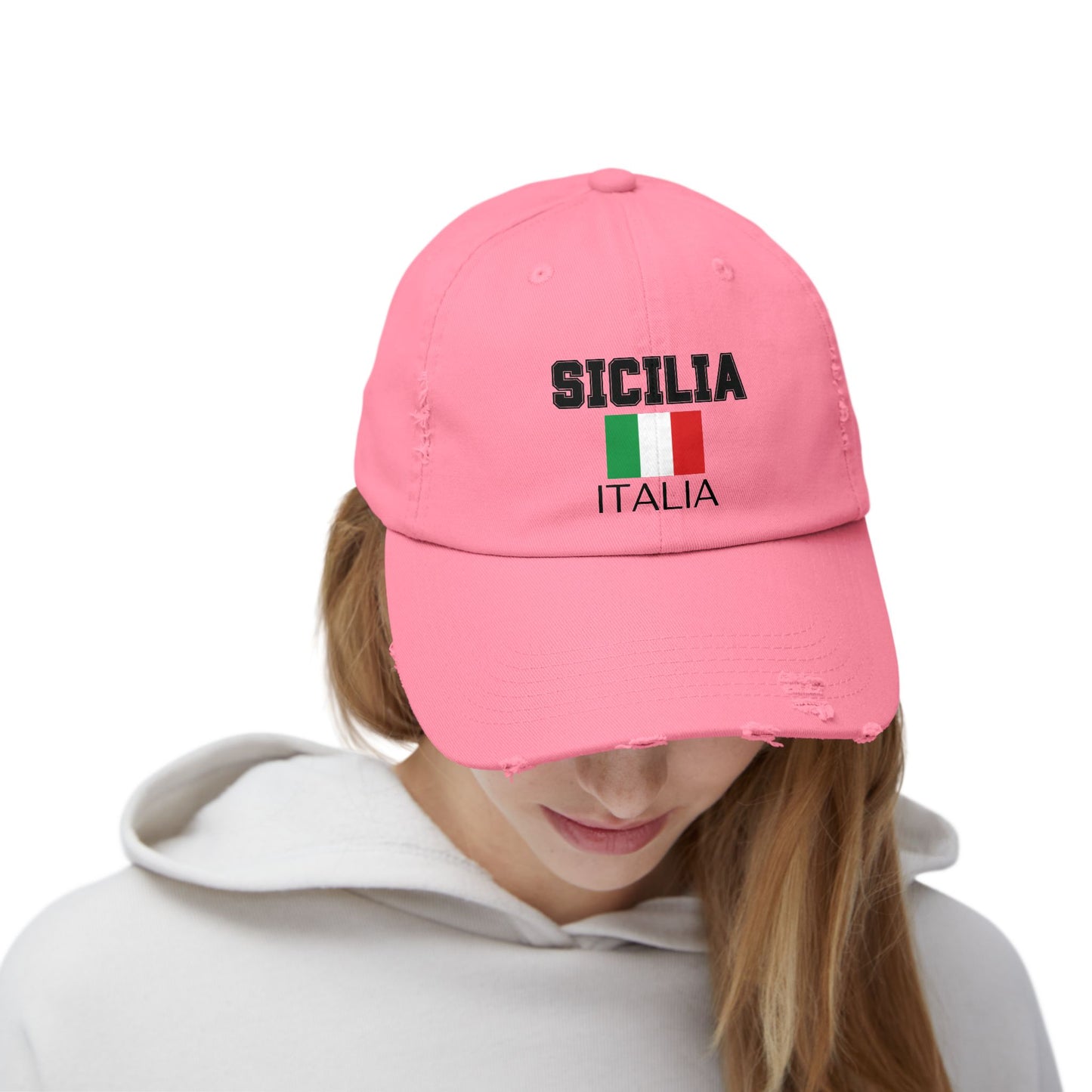 Unisex Distressed Cap - Sicilia Italia