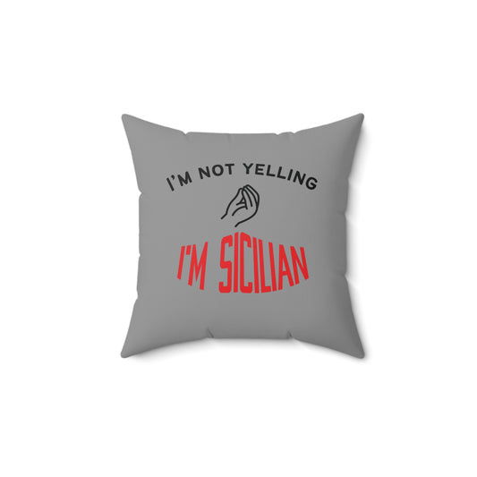Sicilian Humor Decorative Pillow, Funny Throw Pillow, Gift for Italian Friends, Housewarming Decor, Couch Cushion