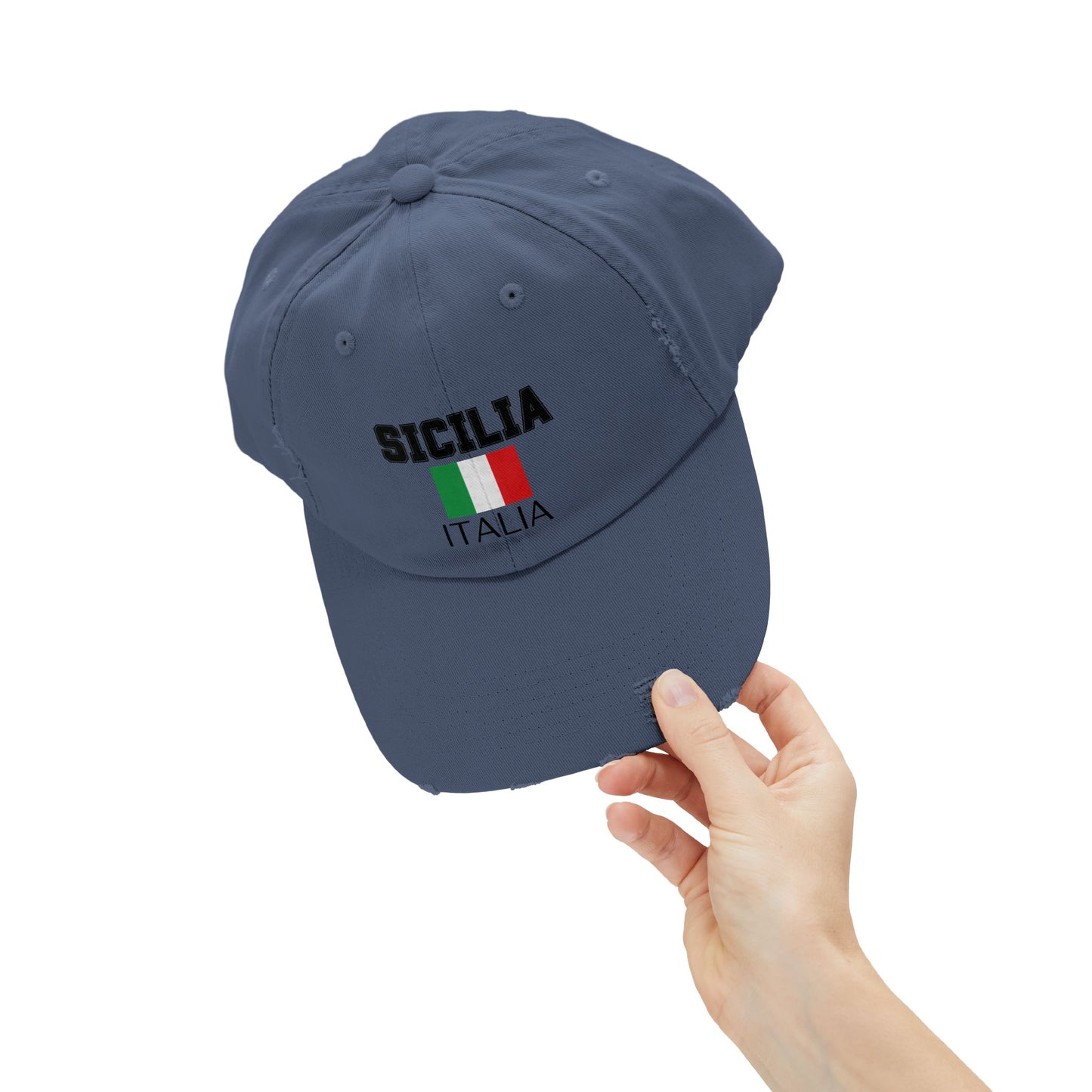 Unisex Distressed Cap - Sicilia Italia