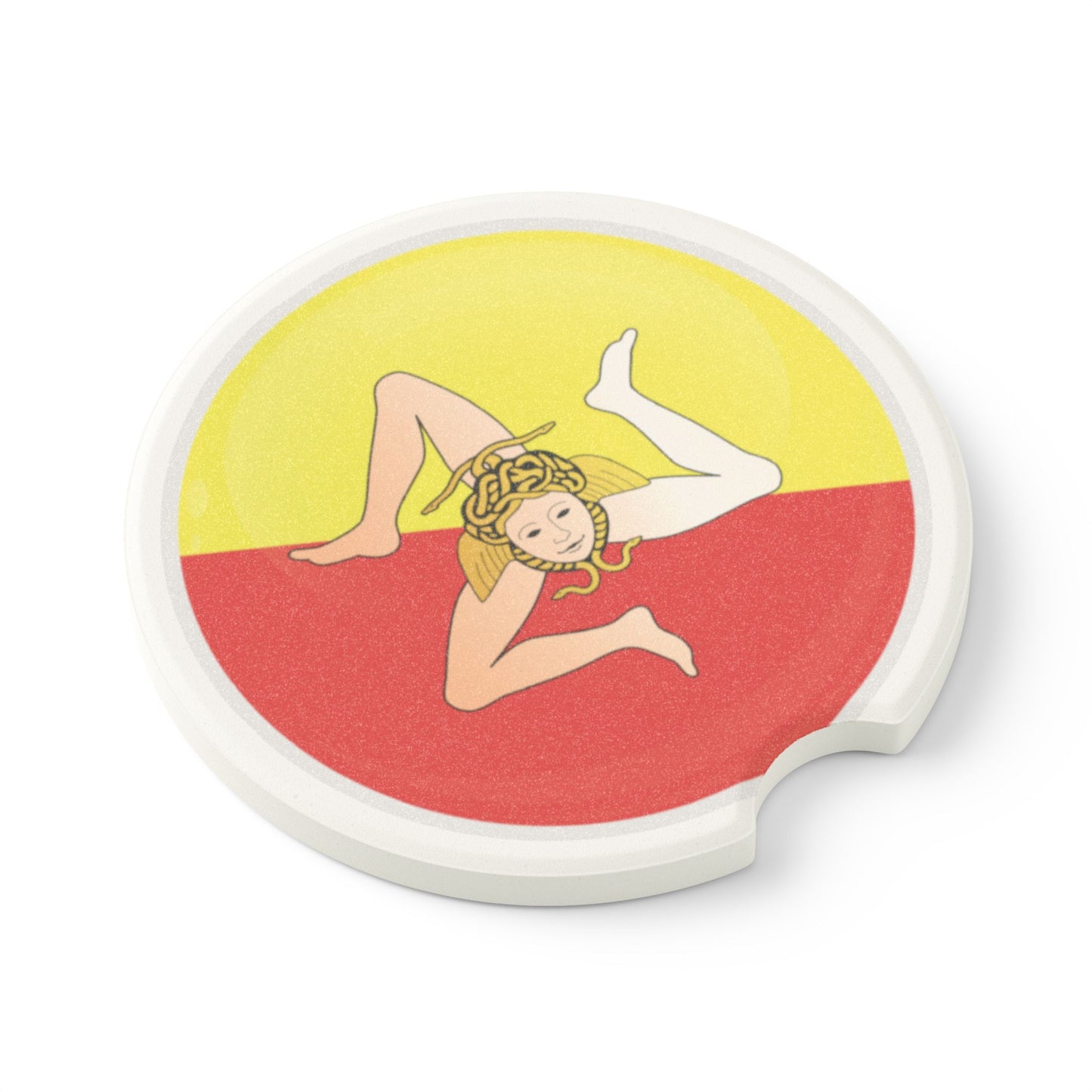 SICILY FLAG Soapstone Car Coaster, Car accessory must have, New Driver Gift