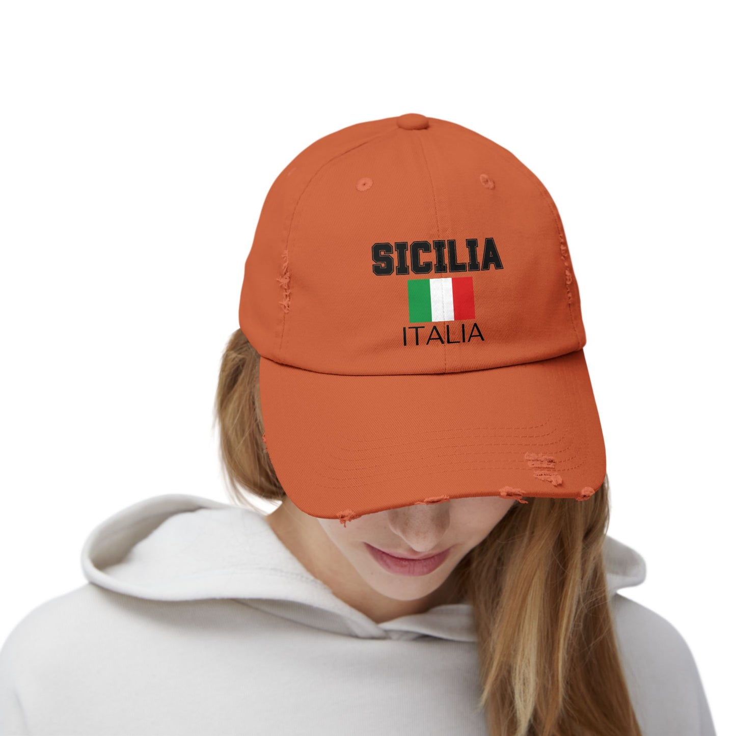 Unisex Distressed Cap - Sicilia Italia